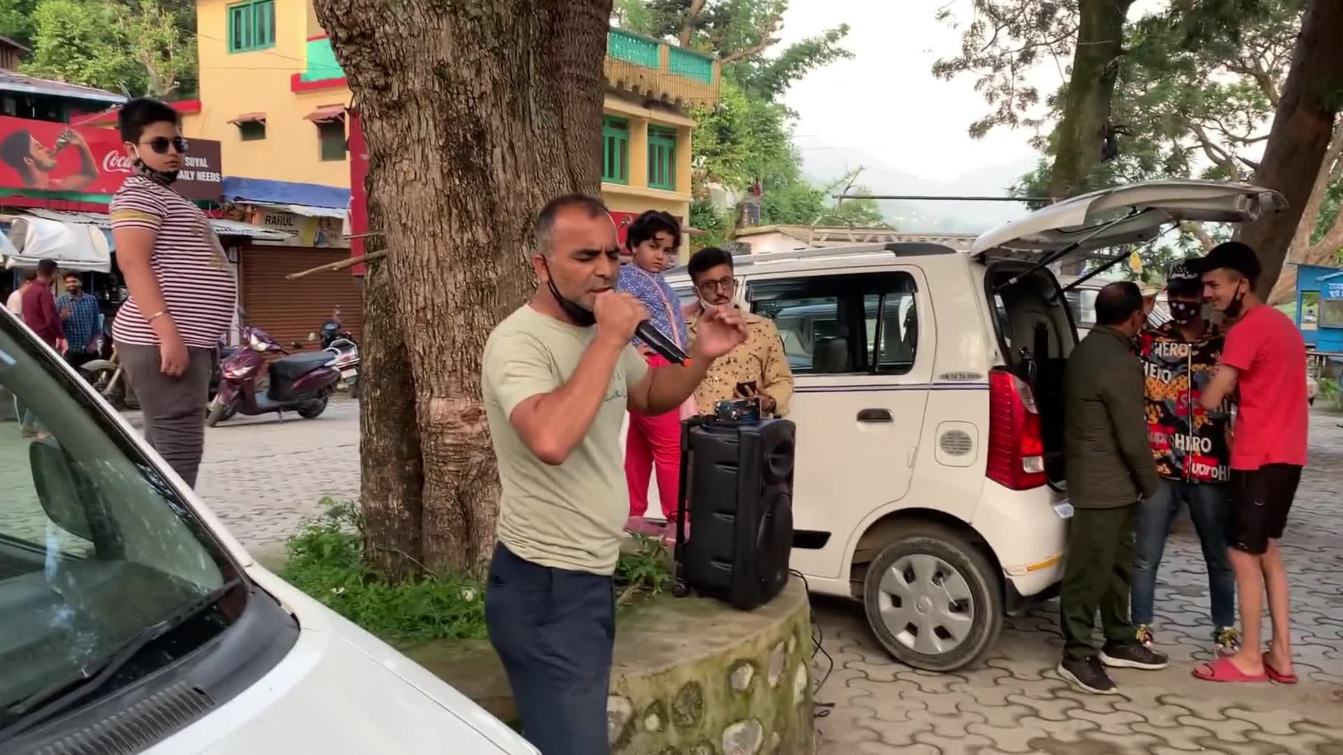 A cab driver singing during our stay in Bhimtal