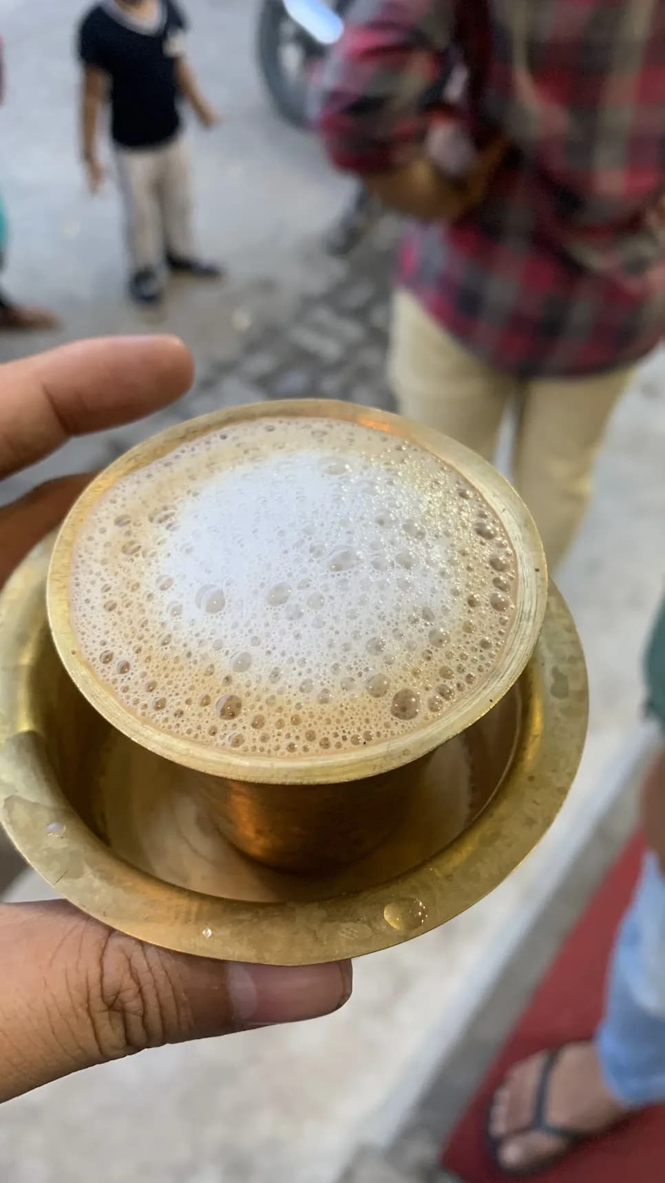 A glass of South Indian filter coffee