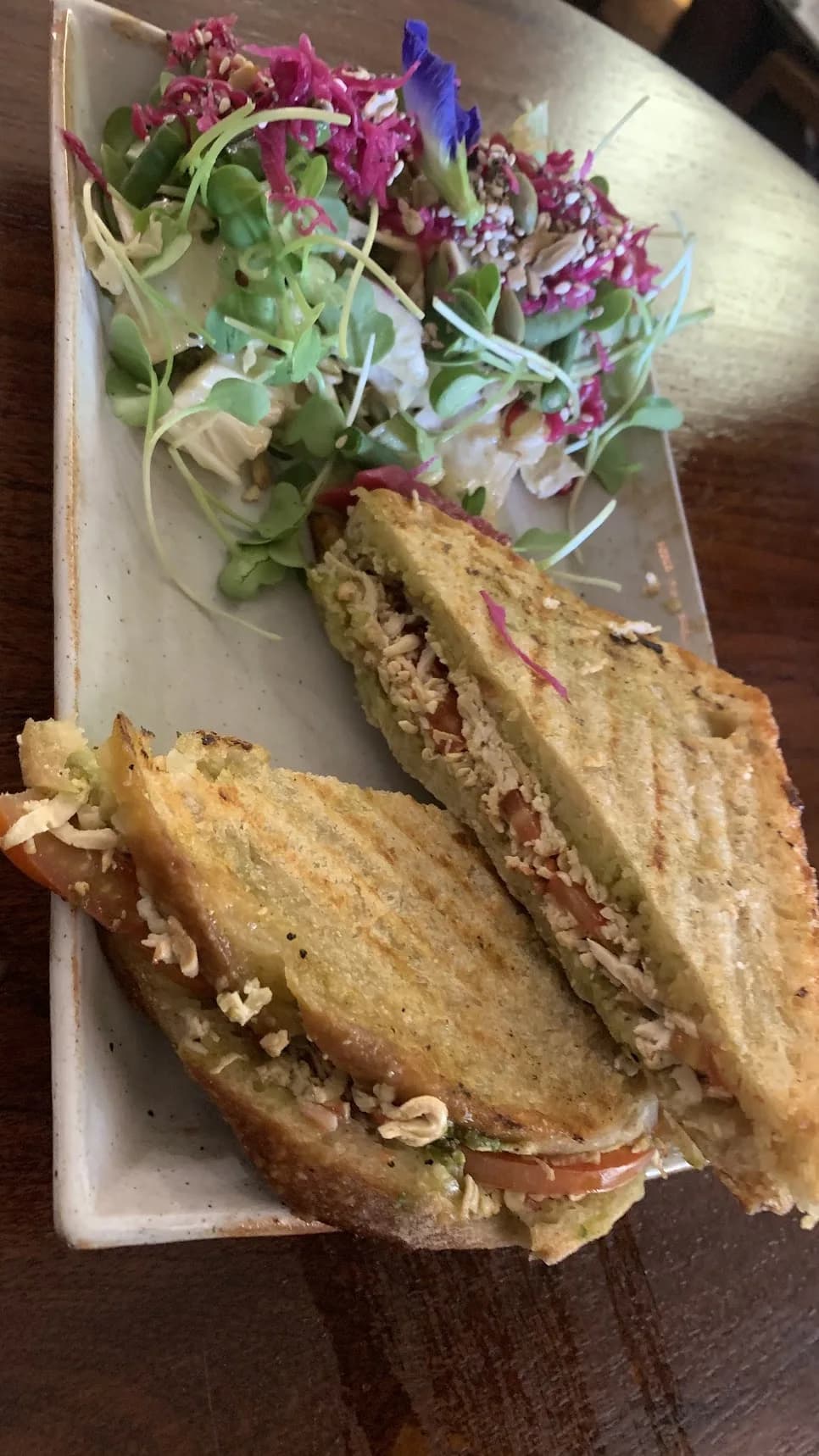 A meal served at Marc's Coffee in Auroville